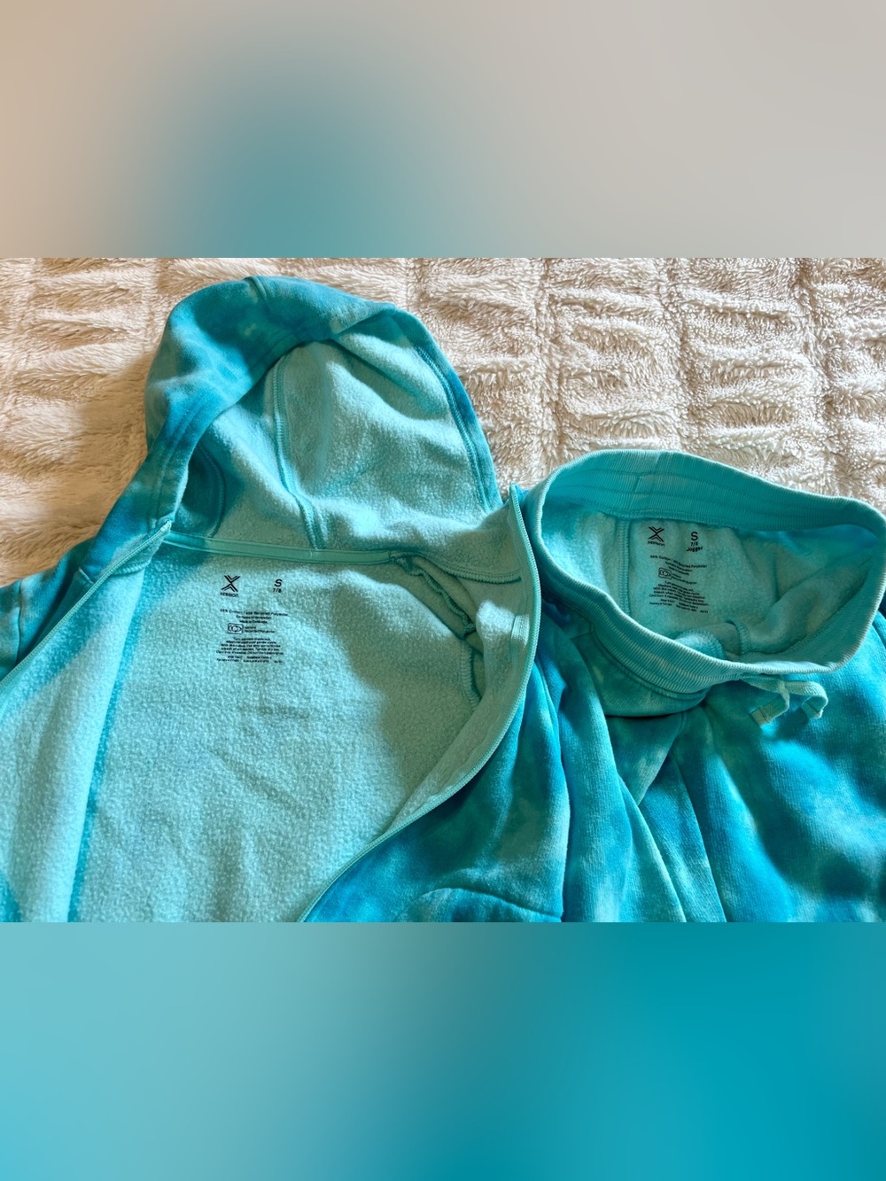 Xersion Electric Blue Tie-Dye Hoodie & Jogger Set Girls’ Size Small (7/8) - Picture 3 of 3